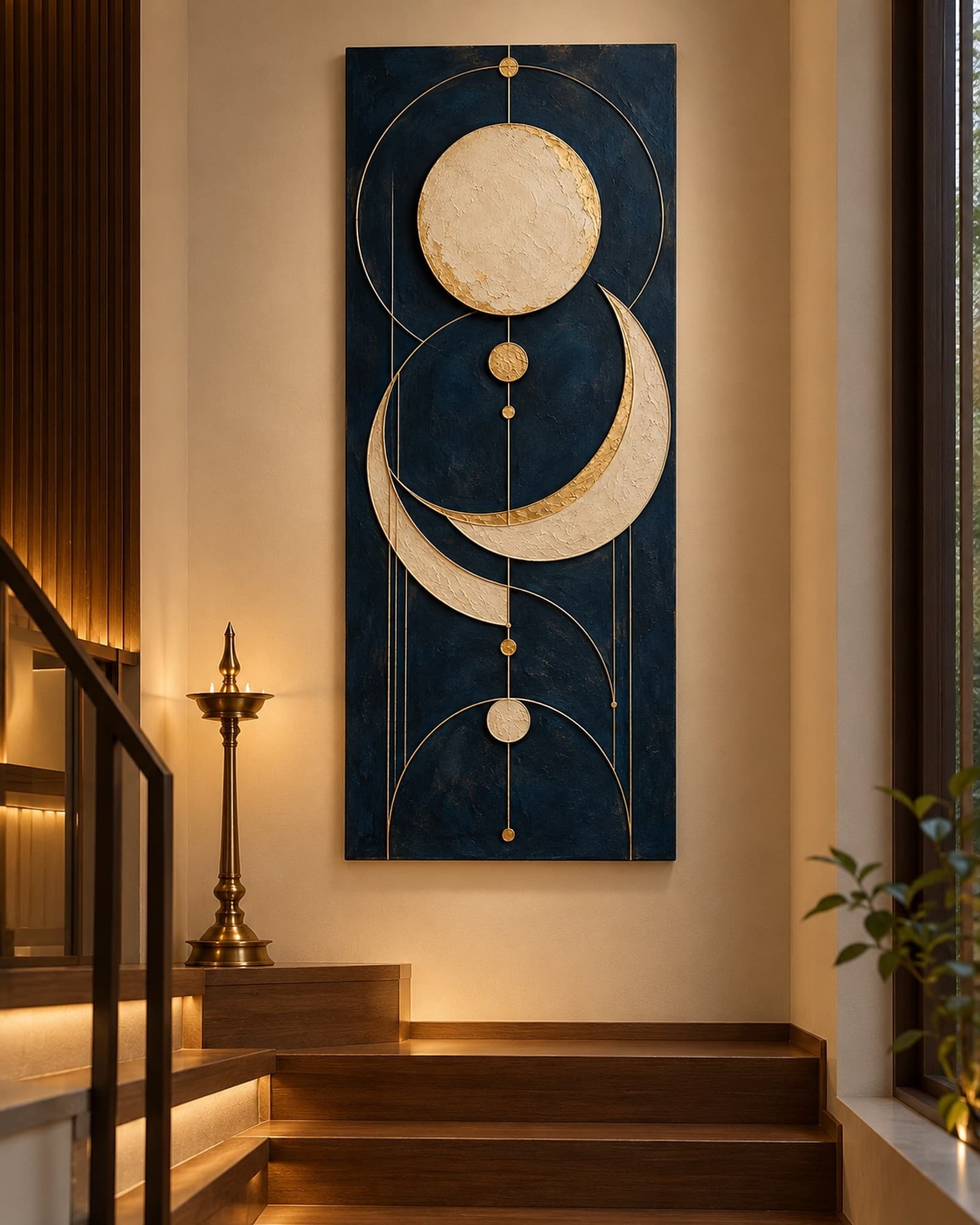 Room visualisation: a tall foyer wall