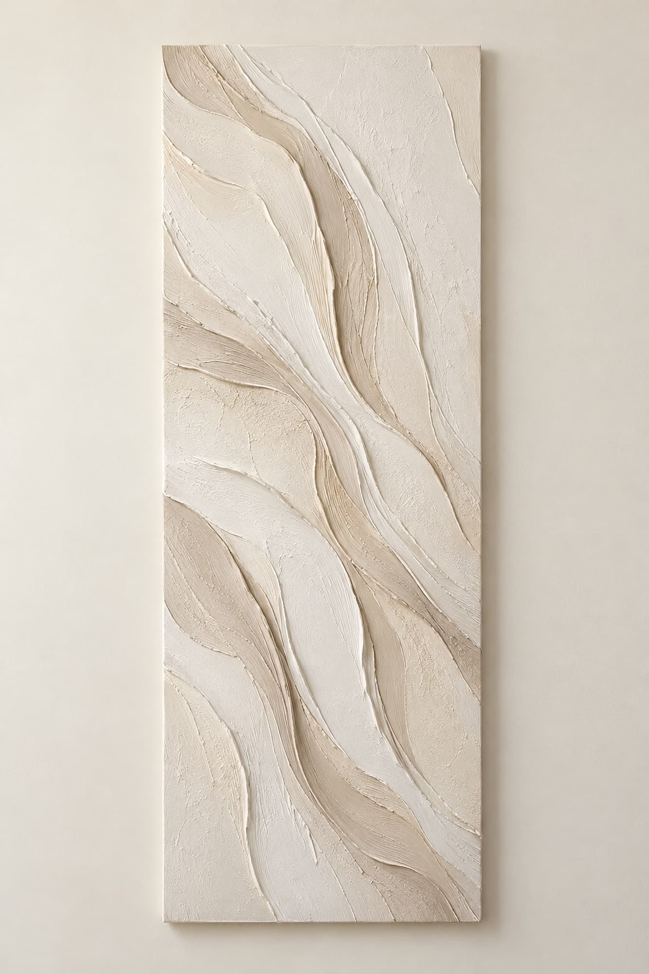 Concept render: Ivory Drift from the front, ivory flowing ridge canvas art