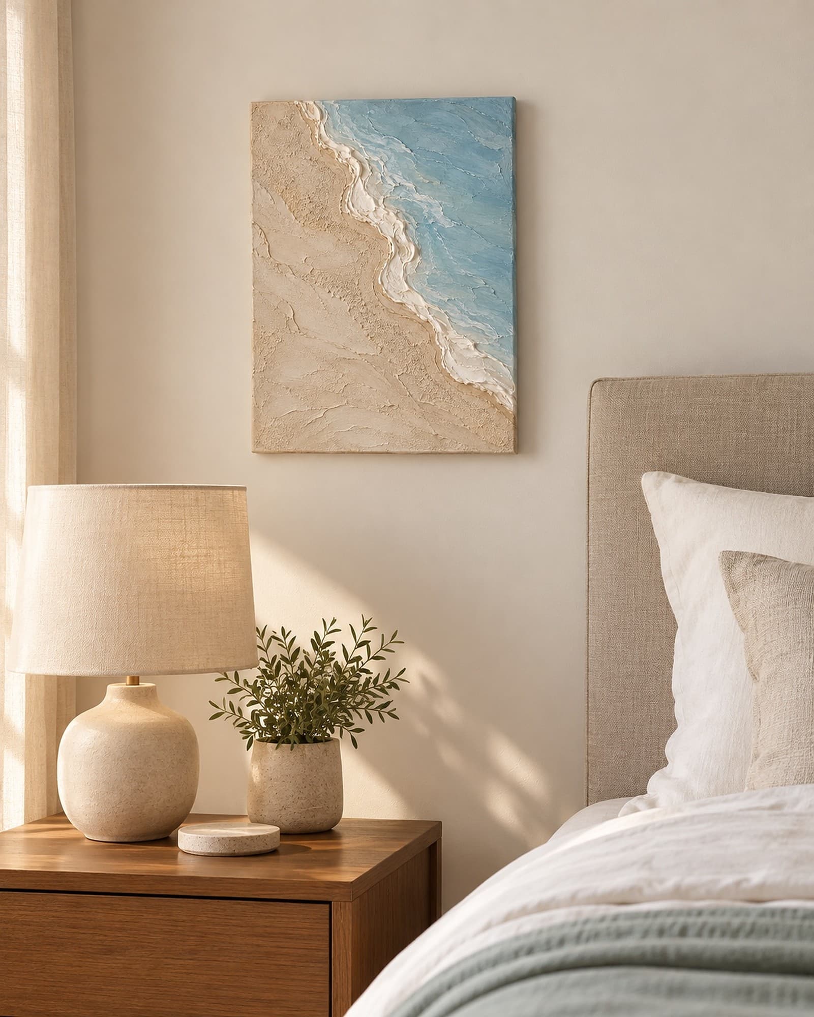 Room visualisation: a bedside wall