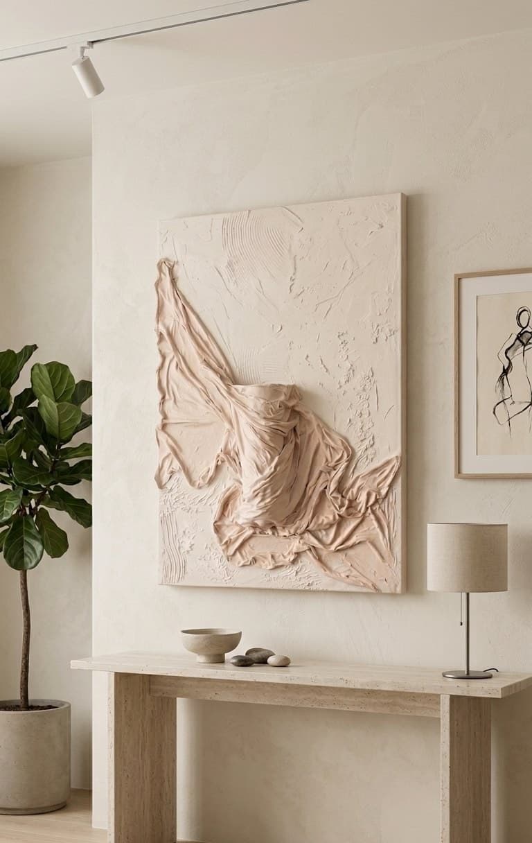 Room visualisation: Organic Flow above a stone console