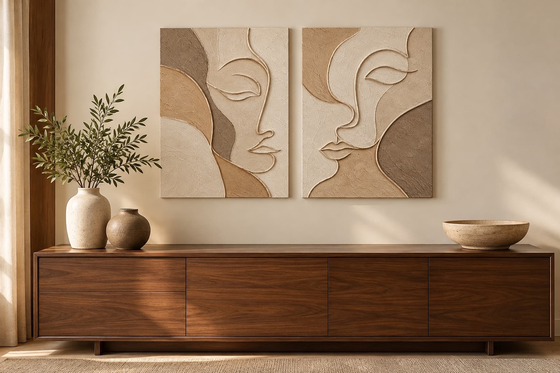 Room visualisation: a dining room wall
